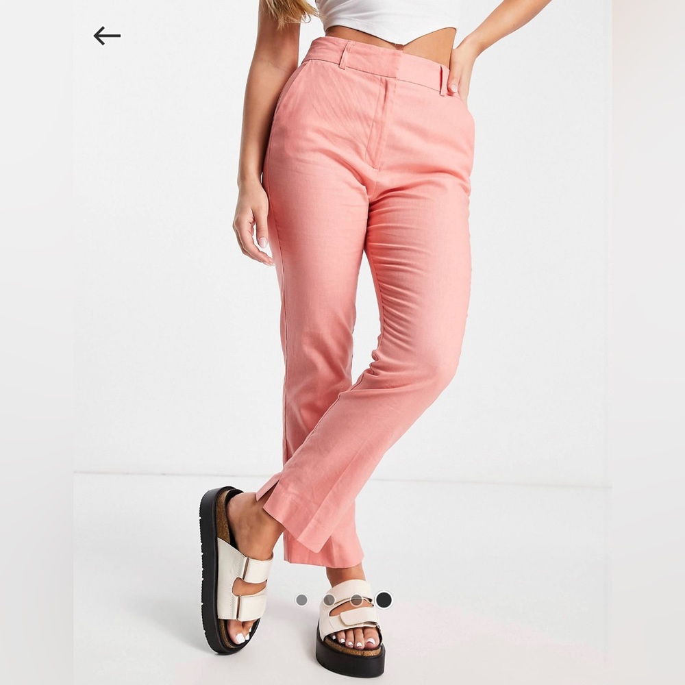 NWT! ASOS SLIM CIGARETTE LINEN PANTS IN APRICOT!